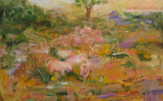 PRIVATE COLLECTION - Get Back Loretta (2012) - Oil on Canvas - 23 x 23 inches