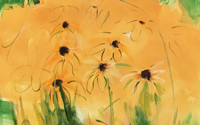 Maryland Black Eyed Susan - (2018) - Mixed Media on Paper - 20 x 16 inches (image); 30 x 22 inches (paper)