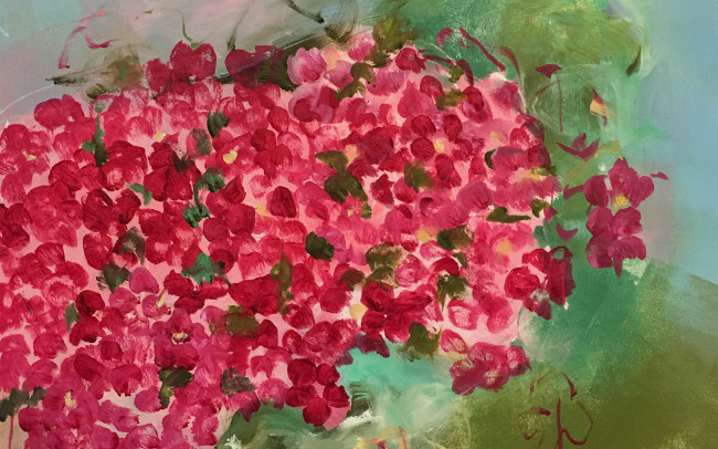 Iowa Wild Prairie Rose - (2018) - Mixed Media on Paper - 20 x 16 inches (image); 30 x 22 inches (paper)